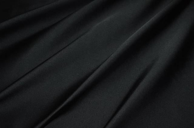 Vendita on line tessuto duchesse misto cotone seta pesante nero - tessuti abbigliamento sete