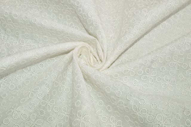 Vendita on line tessuto puro lino fiorellino ricamato fondo naturale - tessuti abbigliamento lino