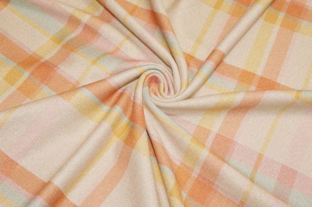 Vendita on line tessuto maglina in viscosa scacco colori pastello - tessuti abbigliamento magline / jersey/tessuto in fantasia