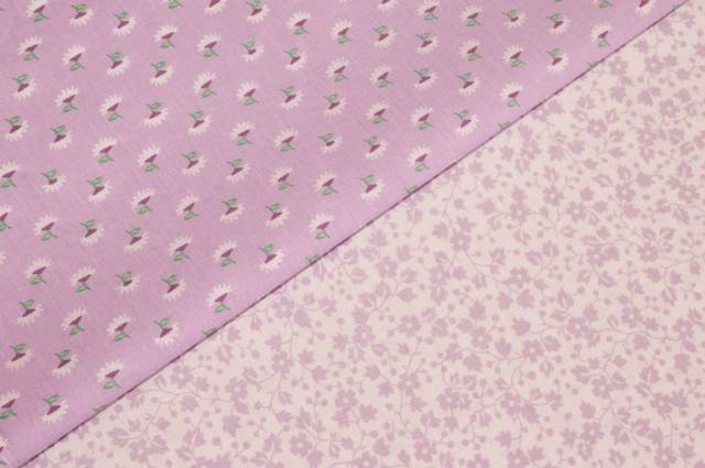 Vendita on line tessuto puro cotone fantasie patchwork abbinate lilla - ispirazioni neonati e bambini cotoni/lenzuolini fantasia