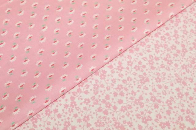 Vendita on line tessuto puro cotone fantasie patchwork abbinate rosa - cotoni fantasie varie