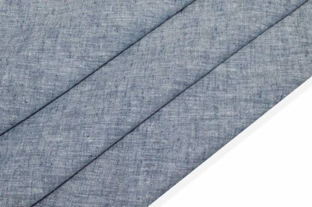 Vendita on line tessuto misto lino blu melange - tessuti abbigliamento camiceria