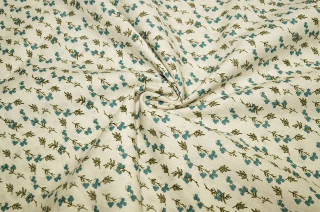 Vendita on line tessuto tela puro cotone fiorellino azzurro - tessuti abbigliamento camiceria