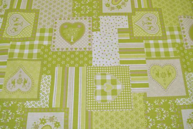 Vendita on line tessuto cotone stampato fantasia patchwork verde - ispirazioni
