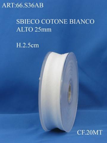 Vendita on line sbieco cotone bianco h cm 2.50 mt 20 - mercerie e accessori cucito passamaneria e nastri