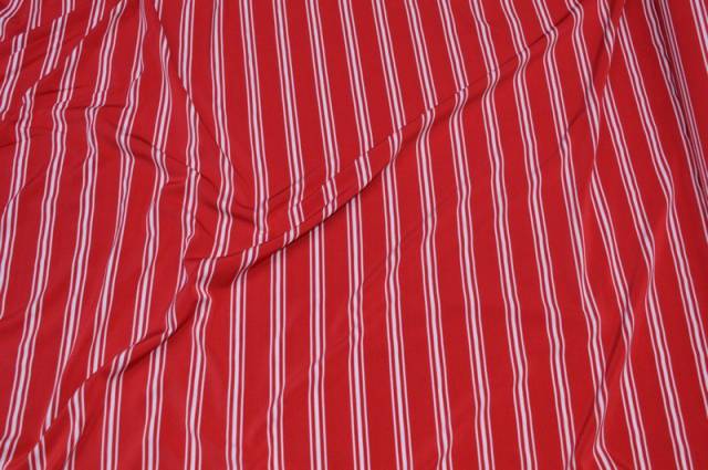 Vendita on line maglina in viscosa riga rossa - tessuti abbigliamento magline / jersey/tessuto in fantasia
