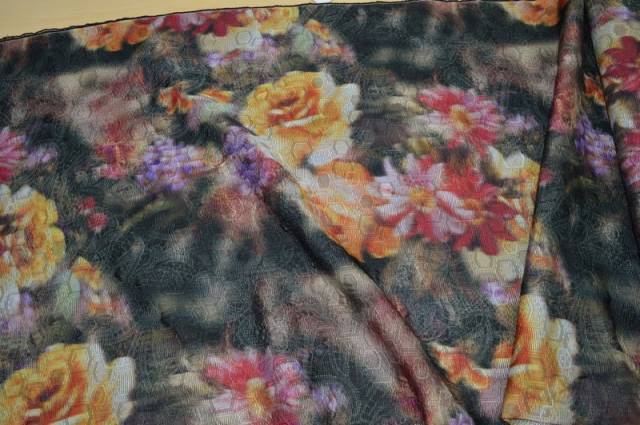 Vendita on line broccato fiore colorato 05 - tessuti abbigliamento chanel e broccati