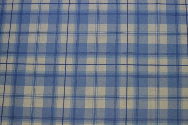 Vendita on line tessuto cotone panama scacco azzurro - tessuti arredo casa per tovaglie