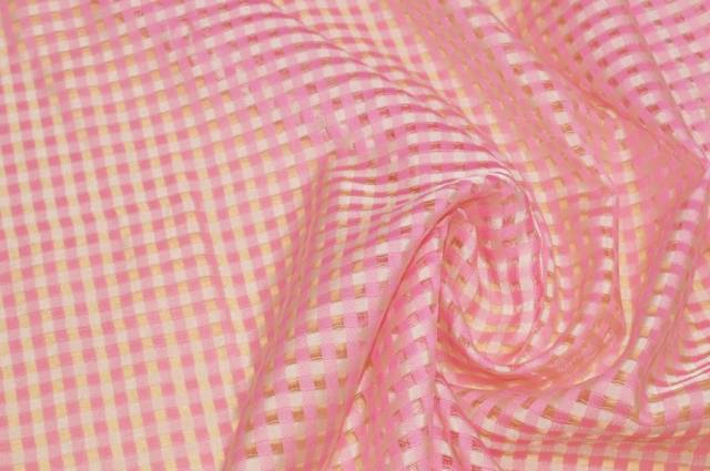 Vendita on line tessuto tenda scacchetto rosa - tessuti per camerette bimbo