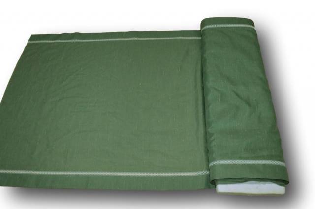 Vendita on line tessuto tendino misto lino verde - tessuti per tendine metraggio a vetro larghezza cm 60