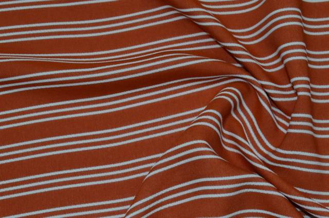 Vendita on line scampolo crepe acetato/viscosa riga arancio - tessuti abbigliamento