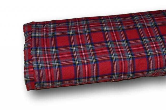 Vendita on line tessuto tartan rosso/grigio - tessuti abbigliamento scacchi e scozzesi
