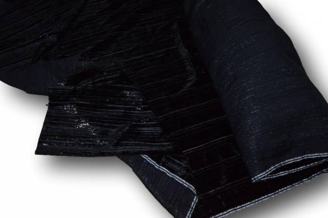 Vendita on line ciniglia rigata lurex nera - tessuti abbigliamento velluti e ciniglie