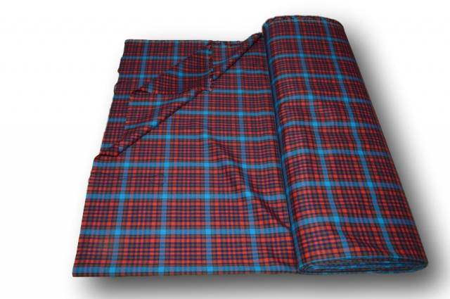 Vendita on line tessuto tartan rosso/azzurro - tessuti abbigliamento scacchi e scozzesi