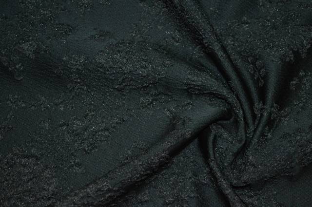 Vendita on line tessuto broccato fiore nero - tessuti abbigliamento chanel e broccati