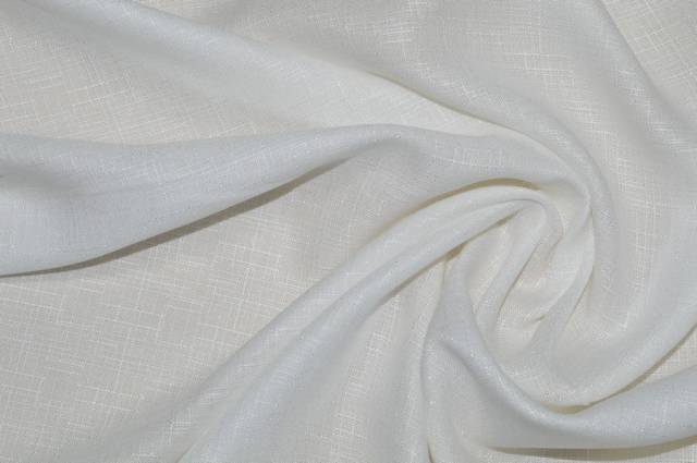 Vendita on line tessuto viscosa trama effetto lino bianco - tessuti abbigliamento viscosa
