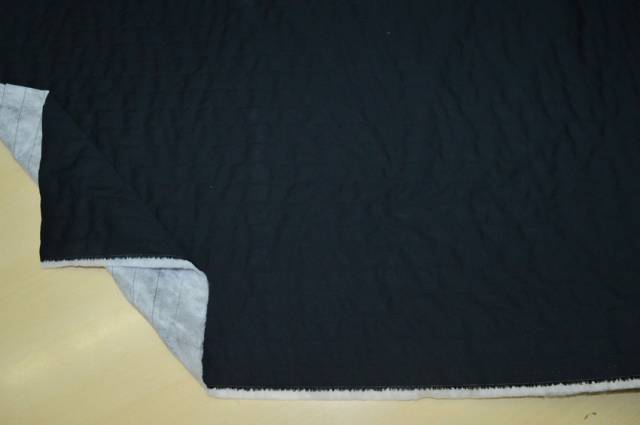 Vendita on line tessuto trapuntato cotone nero - tessuti abbigliamento trapuntati