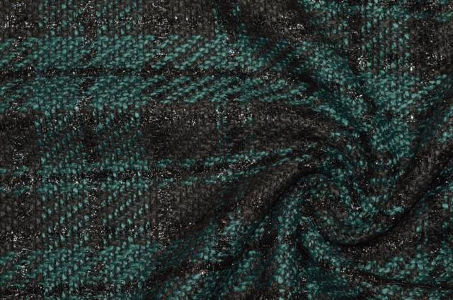 Vendita on line tessuto trama chanel lurex verde/nero - tessuti abbigliamento chanel e broccati