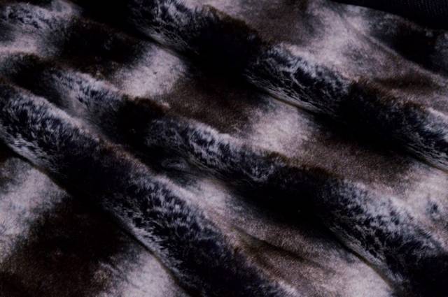 Vendita on line tessuto pelliccetta ecologica sfumata grigio/marrone - tessuti abbigliamento pelliccia ecologica