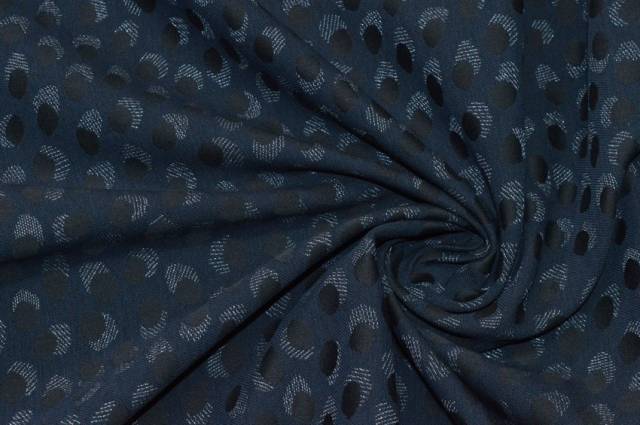 Vendita on line tessuto misto cotone stretch fantasia blu/nero - tessuti abbigliamento poliestere 