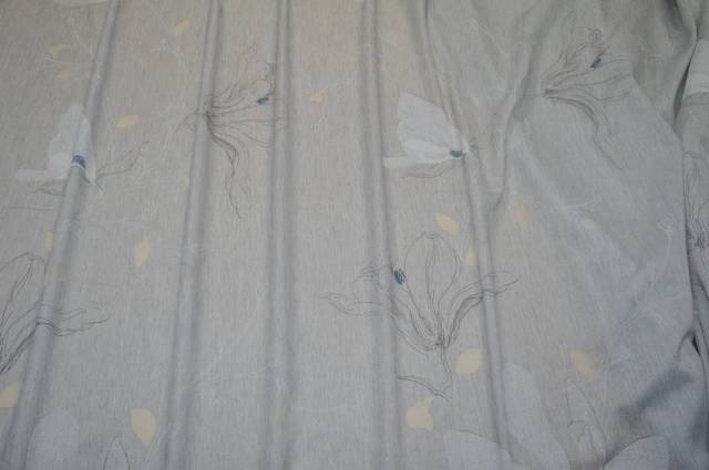 Vendita on line tessuto tenda floreale fondo grigio - tessuti per