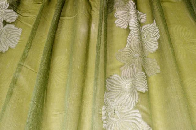 Vendita on line tessuto tenda verde fantasia floreale fill coupe - tessuti per