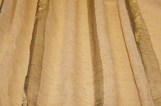 Vendita on line tessuto tenda stropicciato oro con applicazioni - tessuti per a metraggio classiche