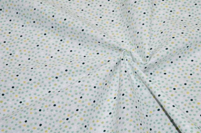Vendita on line tessuto cotone bollini verde acqua - ispirazioni neonati e bambini 