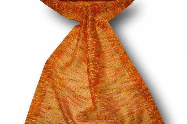 Vendita on line scampolo tendino multicolor arancio - tessuti per scampoli