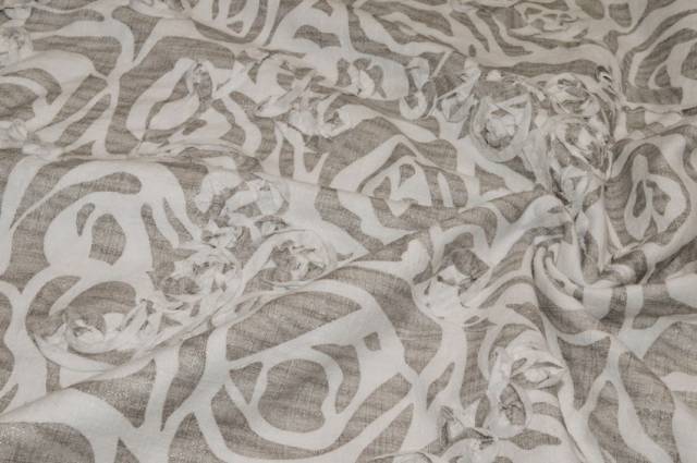 Vendita on line tessuto puro cotone argento con fantasia in rilievo - cotoni fantasie varie