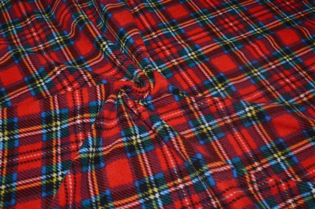 Vendita on line tessuto pile scozzese rosso 101 - tessuti abbigliamento in pile