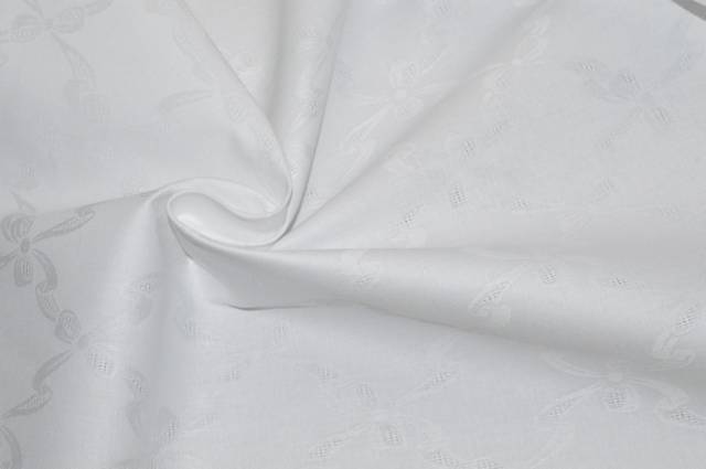 Vendita on line tessuto fiandra puro cotone nodo bianco - tessuti arredo casa jacquard & damascati