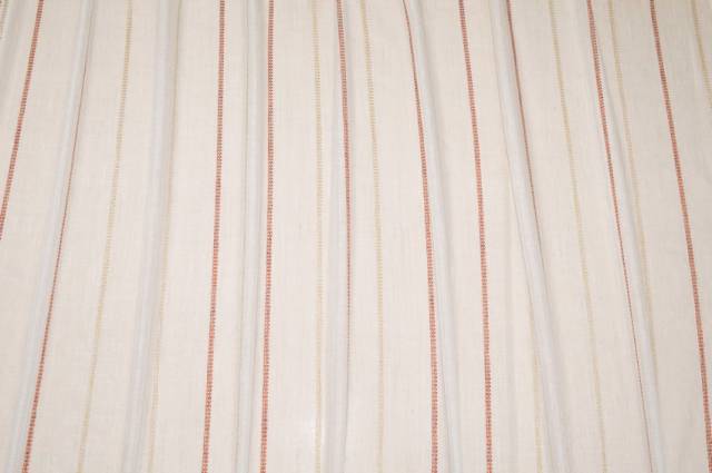 Vendita on line scampolo tenda misto lino righe arancio beige - tessuti per in offerta