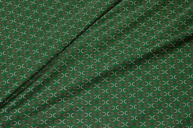 Vendita on line tessuto rasatello streatch fantasia alta moda verde - tessuti abbigliamento poliestere 