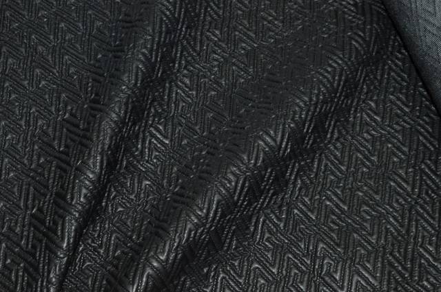 Vendita on line tessuto trapuntino leggero fantasia geometrica nero - tessuti abbigliamento fodere / adesivi trapuntate
