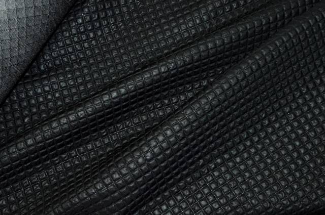 Vendita on line tessuto trapuntino leggero rombo nero - tessuti abbigliamento fodere / adesivi