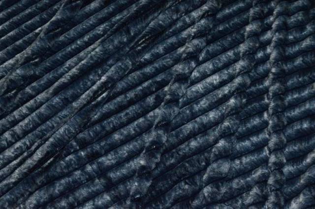 Vendita on line tessuto pelliccetta ecologica blu - tessuti abbigliamento pelliccia ecologica