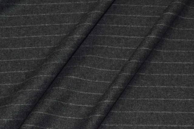 Vendita on line tessuto flanella pettinata pura lana gessato grigio - tessuti abbigliamento lana