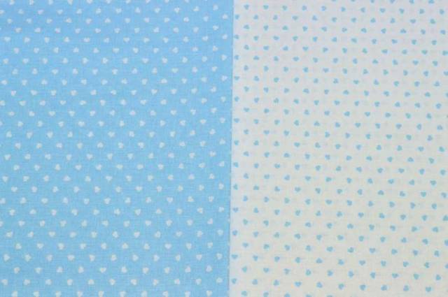 Vendita on line tessuto cotone cuoricini azzurro - ispirazioni neonati e bambini cotoni/lenzuolini fantasia