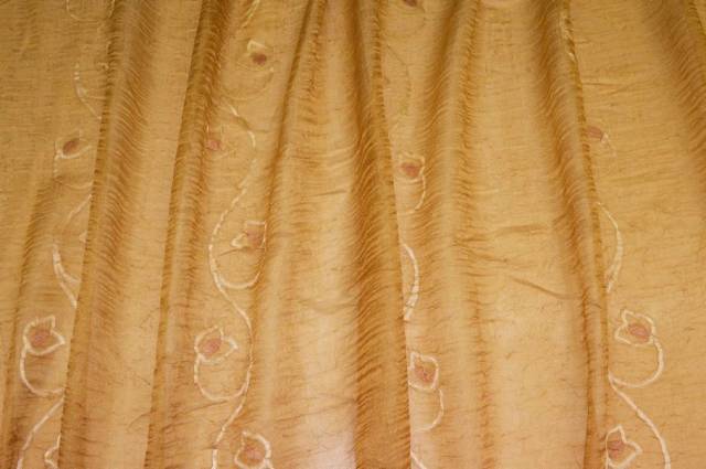 Vendita on line tessuto tenda organza stropicciata oro con ricamo fill coupe - tessuti per in offerta