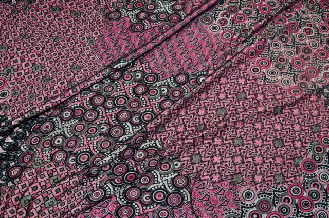Vendita on line tessuto doppio maglina e tulle rosa - tessuti abbigliamento poliestere 