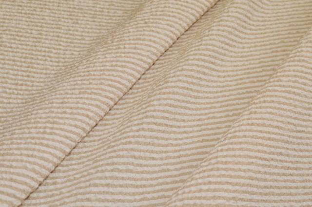 Vendita on line scampolo goffrato cotone streatch righino beige - occasioni e scampoli tessuti