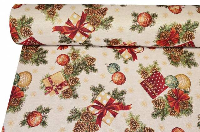 Vendita on line tessuto arredo gobelin fantasia pacco regalo lurex - ispirazioni tessuti natalizi