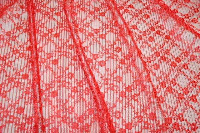 Vendita on line tessuto tulle plissettato rosso - tessuti abbigliamento poliestere fantasia
