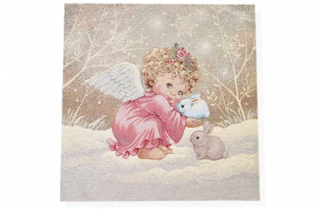 Vendita on line gobelin fantasia angelo rosa 12137 misura cm 47x47 - ispirazioni tessuti natalizi