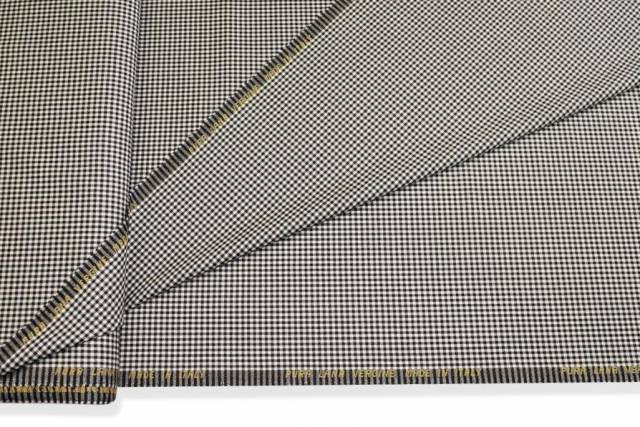 Vendita on line tessuto pura lana vergine quadretto bianco nero - tessuti abbigliamento scacchi e scozzesi