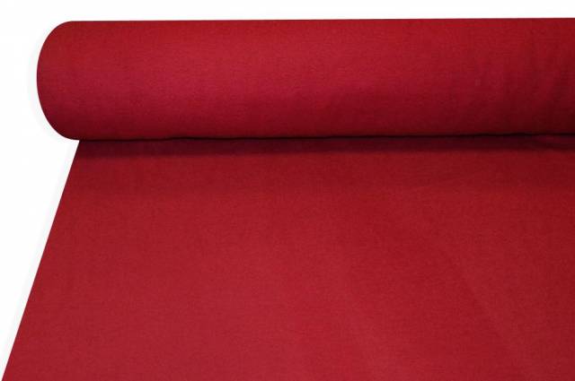 Vendita on line tessuto felpa invernale puro cotone rosso rubino - cotoni